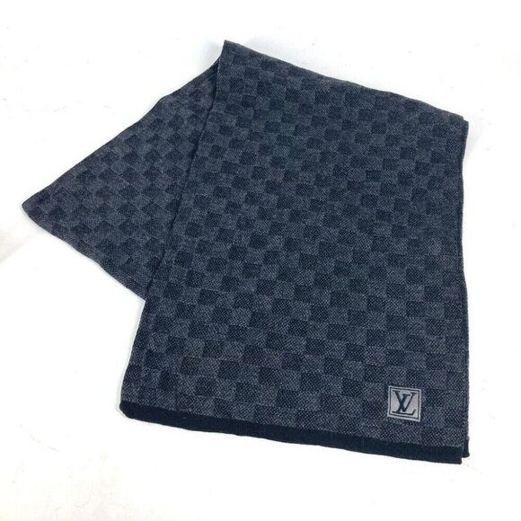 LOUIS VUITTON M70028 Damier Graphite Echarpes petit damier Scarf wool Black - Picture 1 of 11